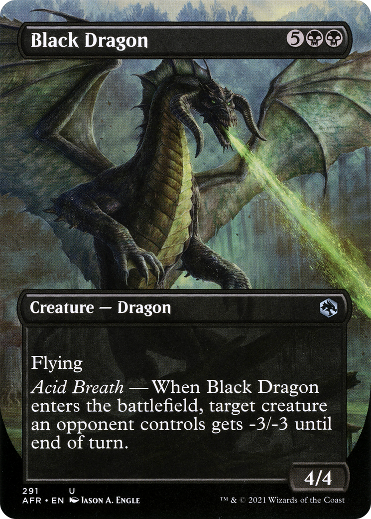 Black Dragon (Borderless) (AFR-291) - Adventures in the Forgotten Realms (Borderless) Foil