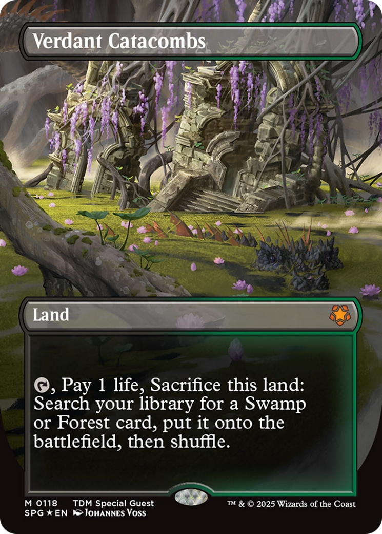 Verdant Catacombs (Borderless) (Dragonscale Foil) (SPG-118) - Special Guests (Borderless) Foil