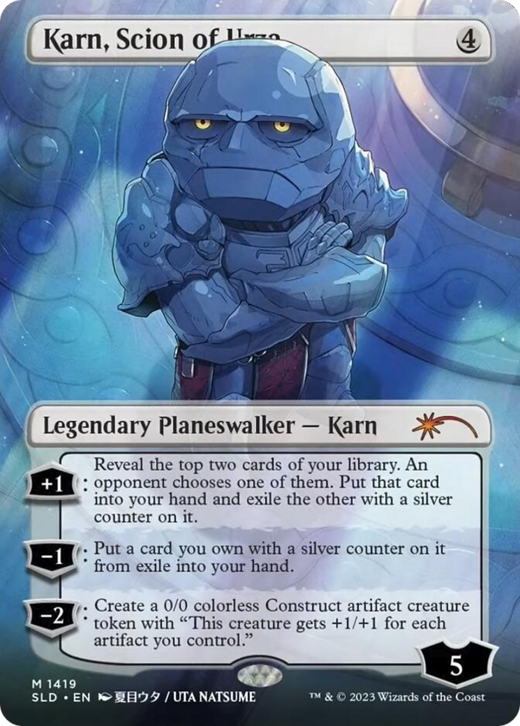Karn, Scion of Urza (Rainbow Foil) (SLD-1419) - Secret Lair Drop (Borderless) Foil