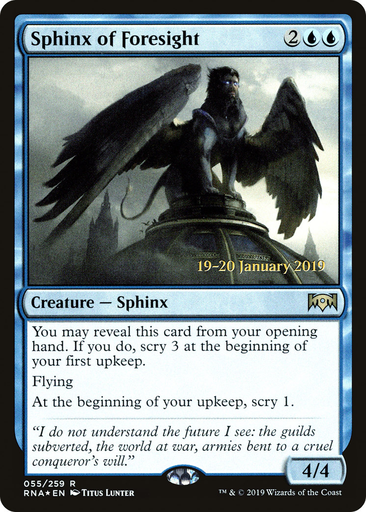 Sphinx of Foresight (PRE-055) - Ravnica Allegiance Promos Foil