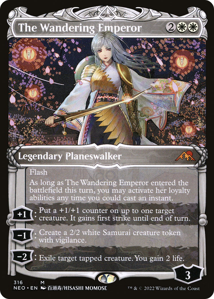 The Wandering Emperor (Showcase) (NEO-316) - Kamigawa: Neon Dynasty: (Showcase)