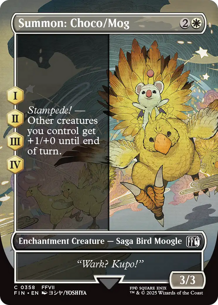 Summon: Choco/Mog (Borderless) (FIN-358) - FINAL FANTASY: (enchantment) (Borderless)