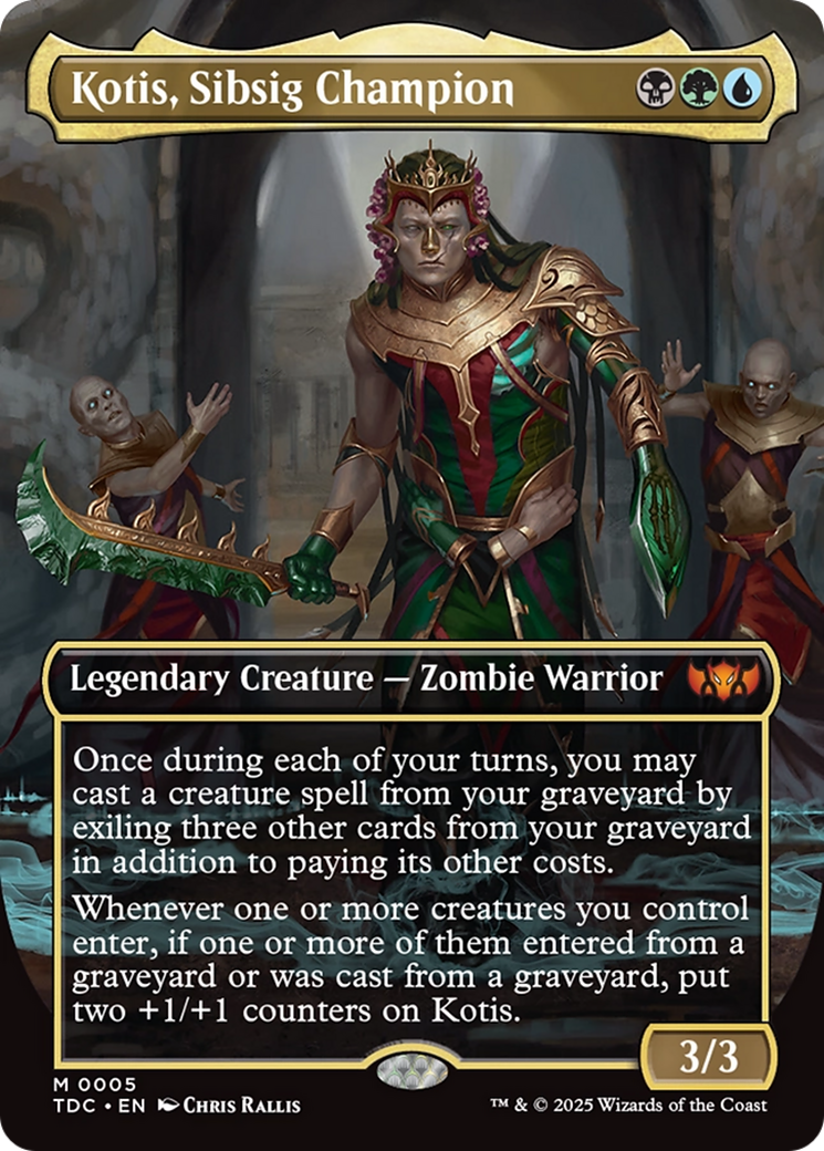 Kotis, Sibsig Champion (Borderless) (TDC-005) - Commander: Tarkir: Dragonstorm (Borderless)