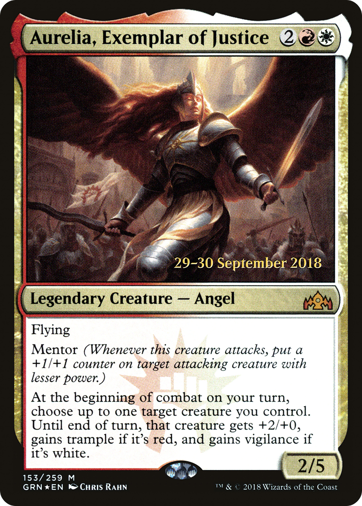 Aurelia, Exemplar of Justice (PRE-153) - Guilds of Ravnica Promos Foil