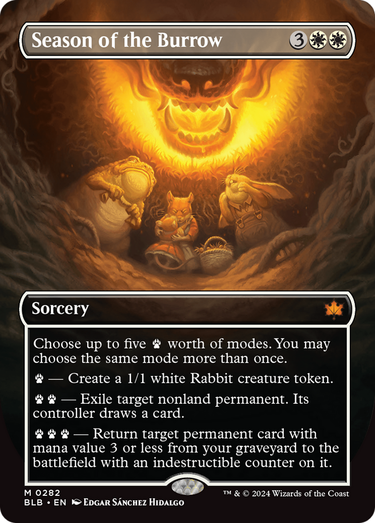 Season of the Burrow (Borderless) (BLB-282) - Bloomburrow: (Showcase) (Borderless) Foil