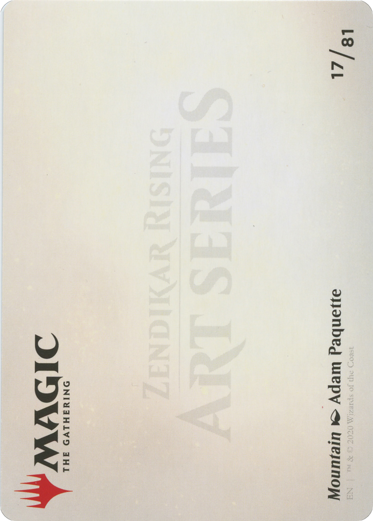 Mountain // Mountain (AZNR-017) - Zendikar Rising Art Series (Borderless) Foil