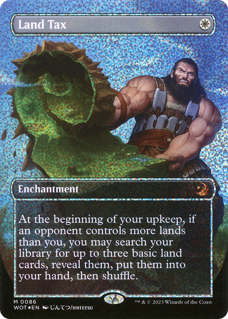 Land Tax (Anime Borderless) (Confetti Foil) (WOT-086) - Wilds of Eldraine: Enchanting Tales (Borderless) Foil