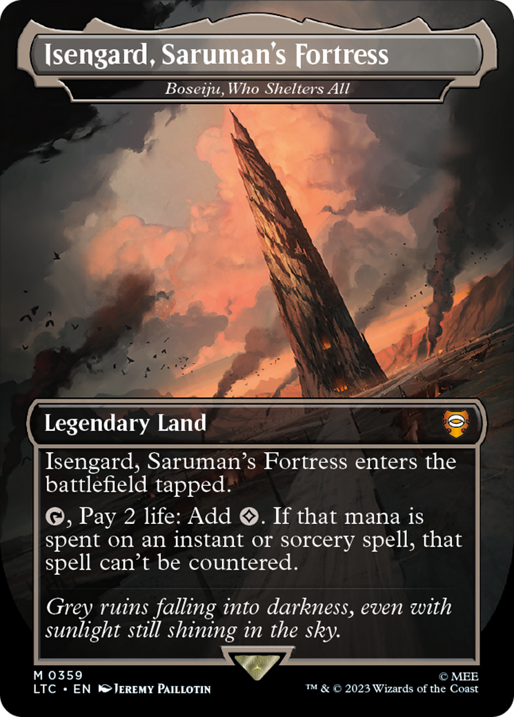Isengard, Saruman's Fortress - Boseiju, Who Shelters All (LTC-359) - Tales of Middle-earth Commander / Isengard, Saruman's Fortress (Borderless)