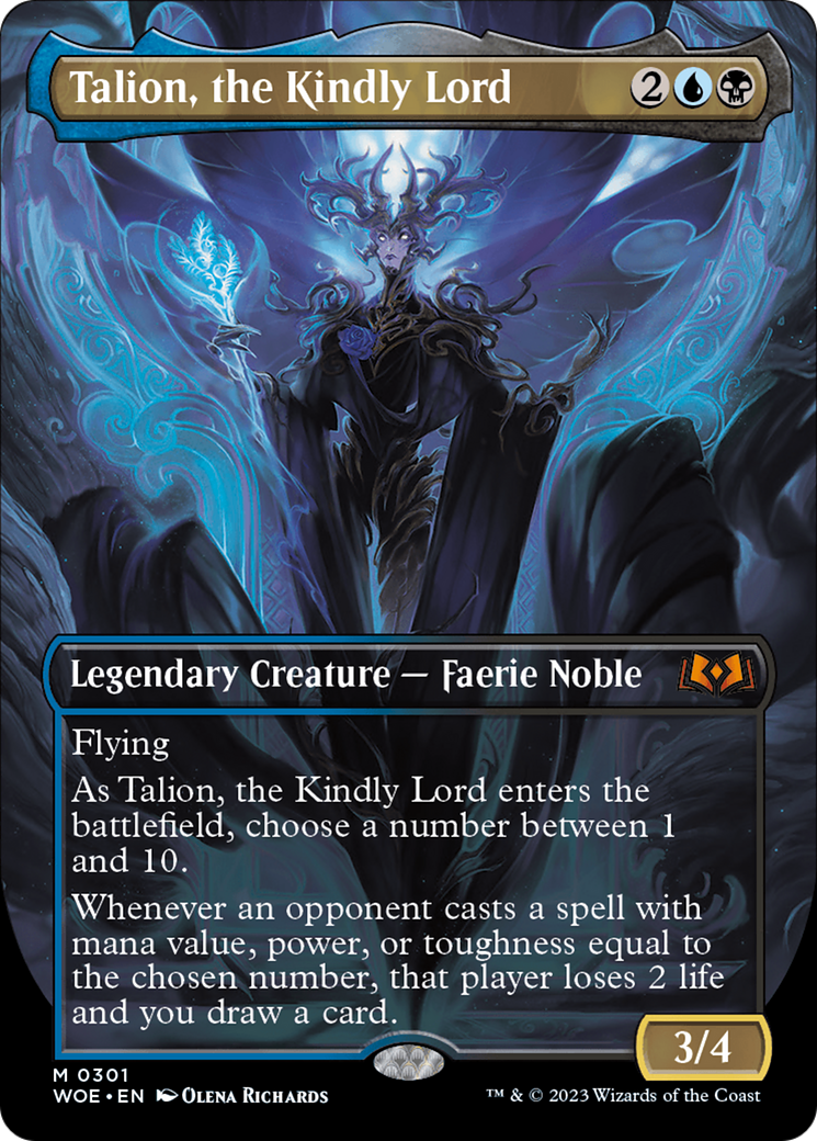Talion, the Kindly Lord (Borderless) (WOE-301) - Wilds of Eldraine (Borderless) Foil
