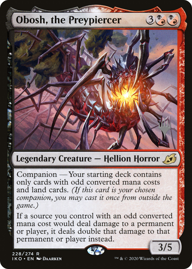 Obosh, the Preypiercer (PPIKO-228) - Ikoria: Lair of Behemoths Promos: (companion) Foil
