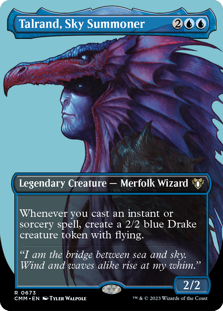 Talrand, Sky Summoner (Borderless) (CMM-673) - Commander Masters (Borderless) Foil