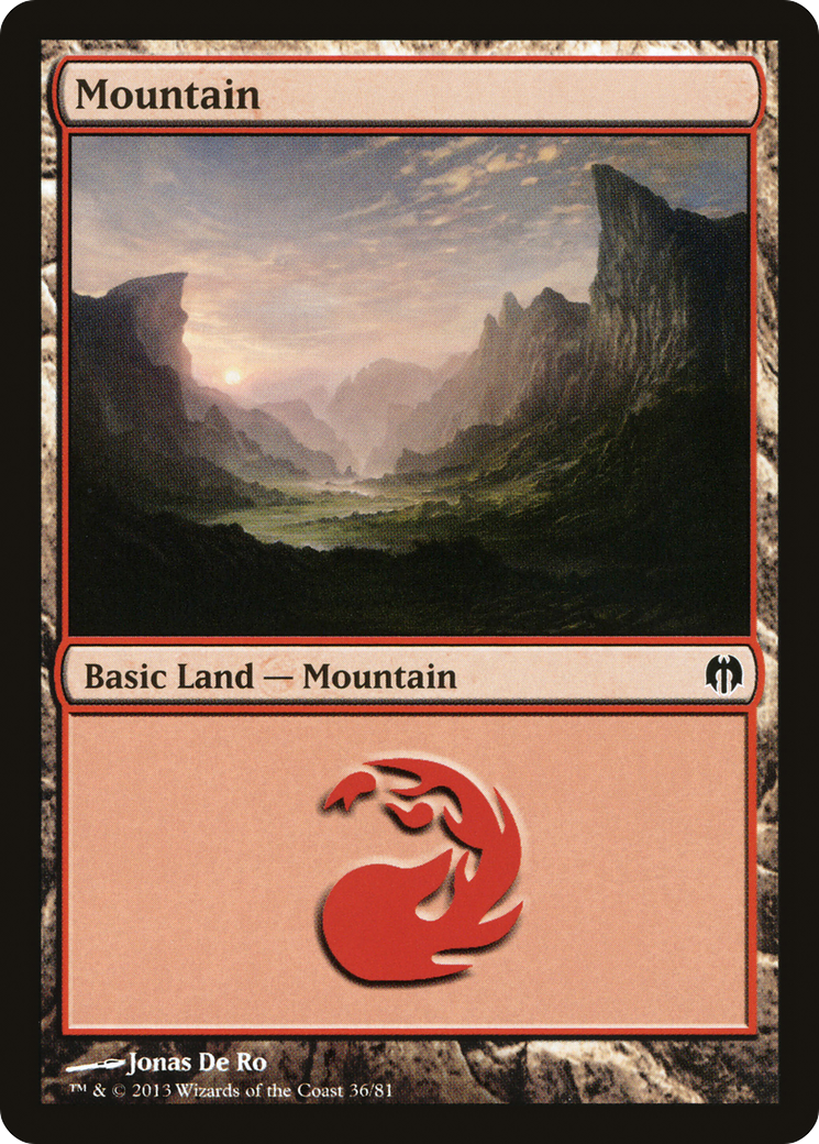 Mountain (36) (DDL-036) - Duel Decks: Heroes vs. Monsters