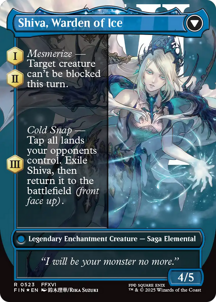 Jill, Shiva's Dominant (Borderless) (Surge Foil) (FIN-523) - FINAL FANTASY: (enchantment) (Borderless) Foil