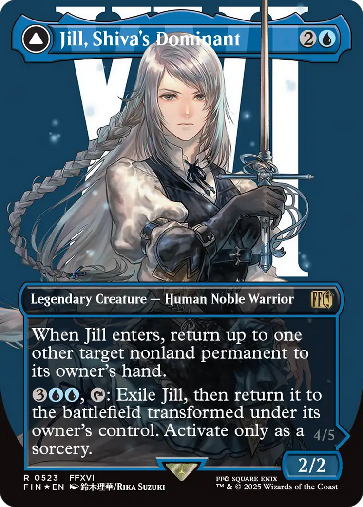 Jill, Shiva's Dominant (Borderless) (Surge Foil) (FIN-523) - FINAL FANTASY: (enchantment) (Borderless) Foil