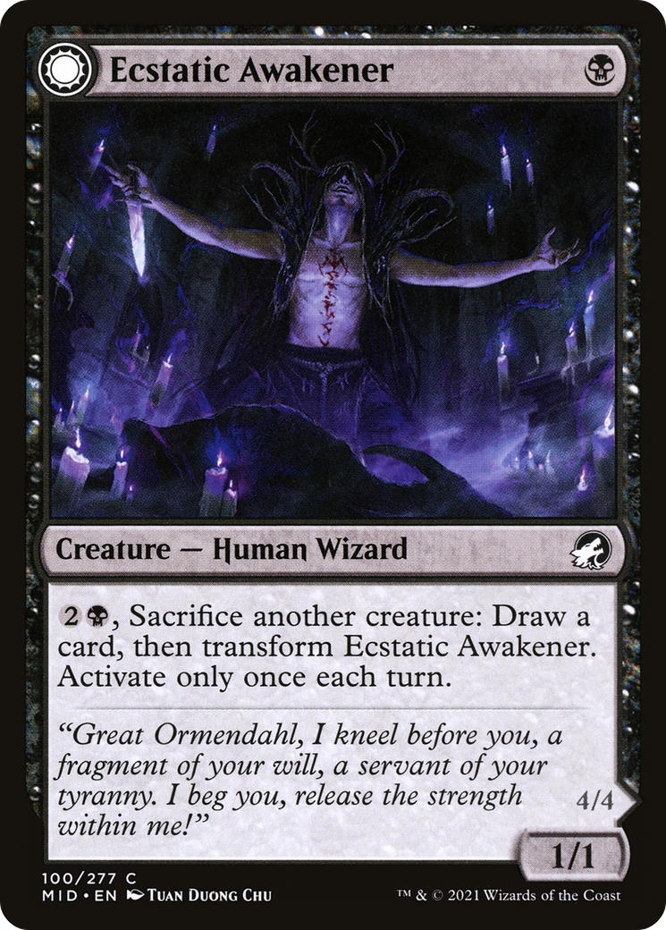 Ecstatic Awakener (MID-100) - Innistrad: Midnight Hunt: (Double Faced Transform)