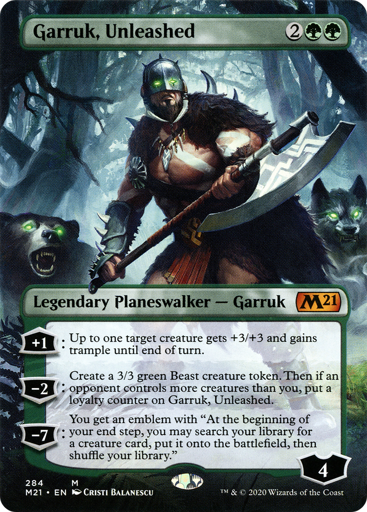 Garruk, Unleashed (Borderless) (M21-284) - Core Set 2021 (Borderless)