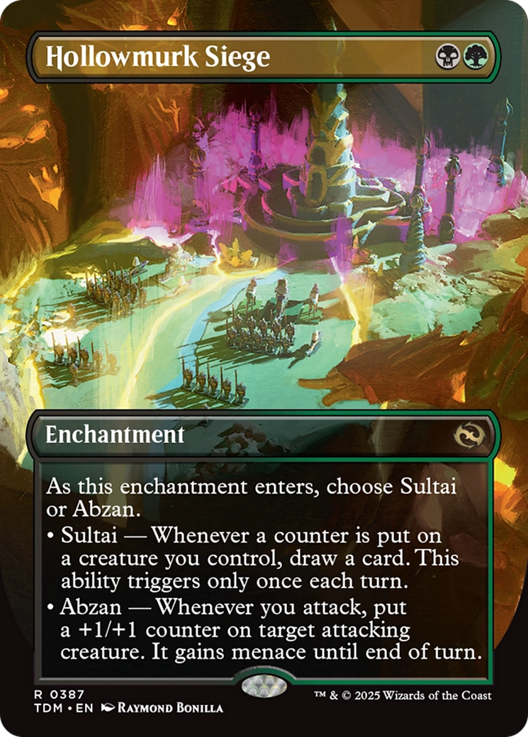 Hollowmurk Siege (Borderless) (TDM-387) - Tarkir: Dragonstorm: (enchantment) (Borderless)