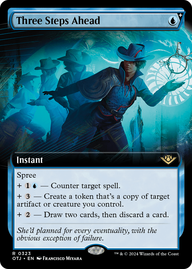 Three Steps Ahead (Extended Art) (OTJ-323) - Outlaws of Thunder Junction: (Extended Art, spree) Foil