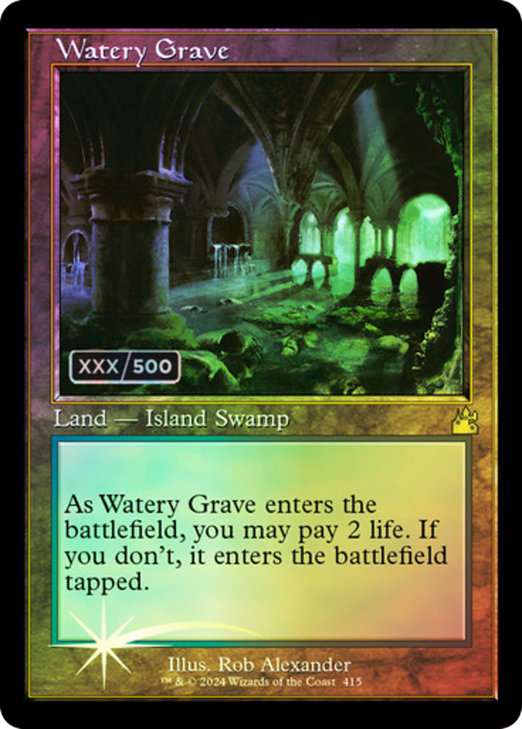 Watery Grave (Retro Frame) (Serial Numbered) (RVR-415) - Ravnica Remastered Foil