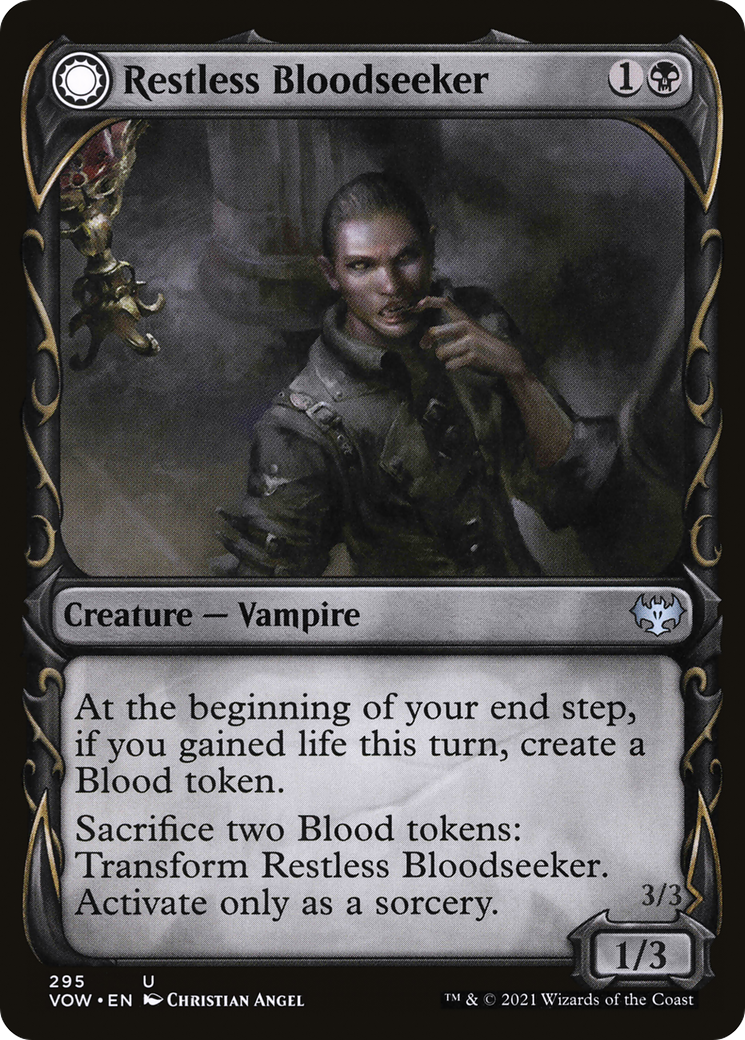 Restless Bloodseeker (Showcase) (VOW-295) - Innistrad: Crimson Vow: (Showcase, Double Faced Transform)