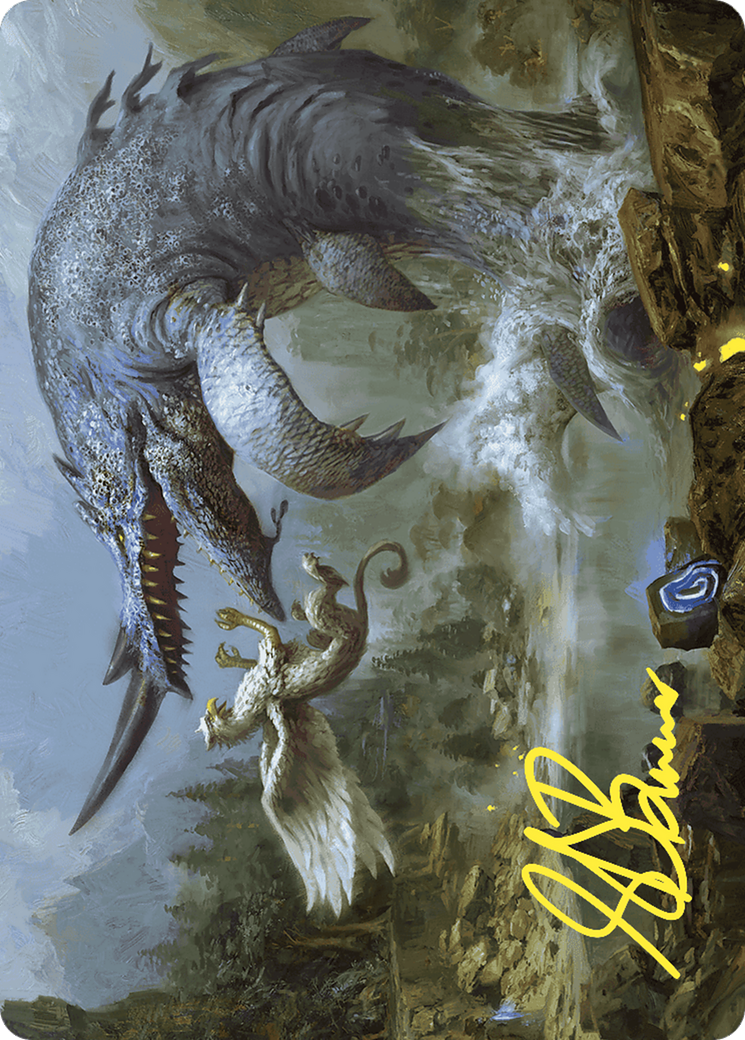 Horned Loch-Whale // Horned Loch-Whale (AWOE-006) - Wilds of Eldraine Art Series (Borderless)