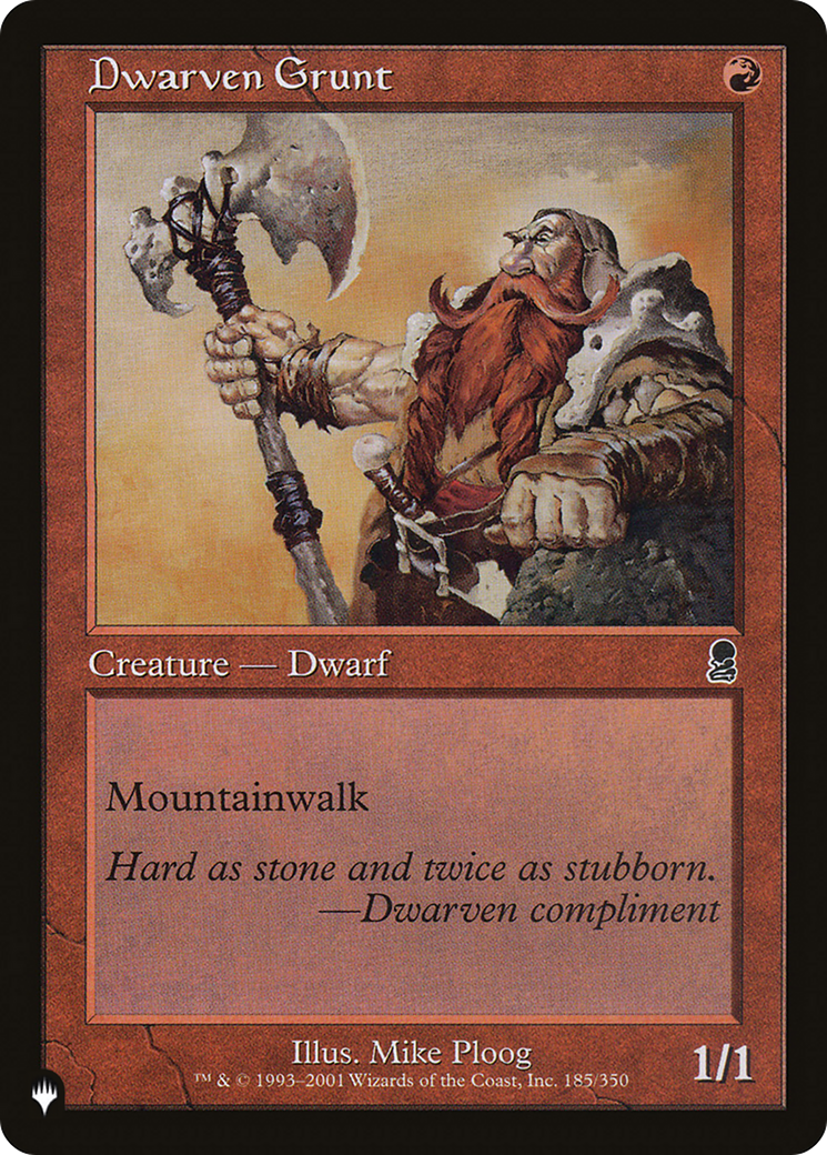 Dwarven Grunt (LIST-ODY-185) - The List