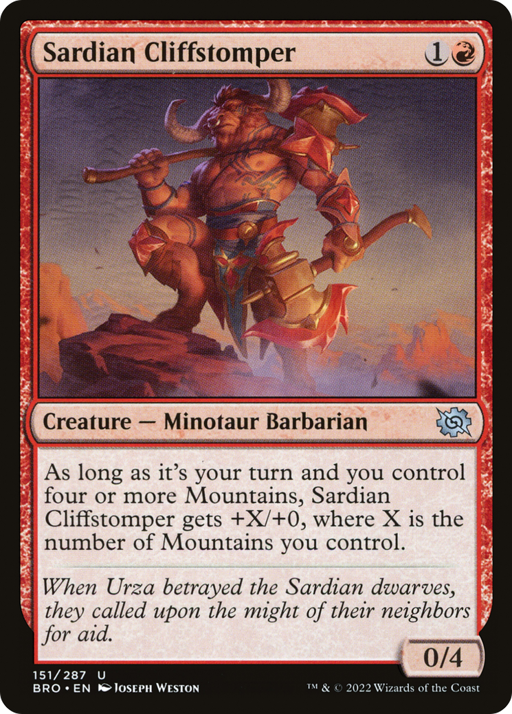 Sardian Cliffstomper (BRO-151) - The Brothers' War Foil