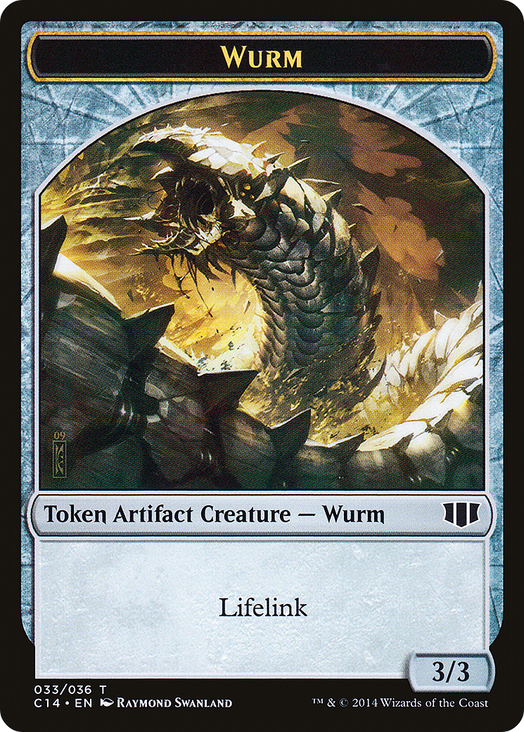 Wurm (Lifelink) // Goat Double-sided Token (C14-33 // 3) - Commander 2014 Tokens