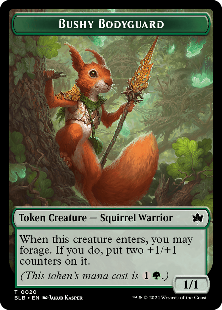 Bushy Bodyguard Token (BLB-020) - Bloomburrow Tokens