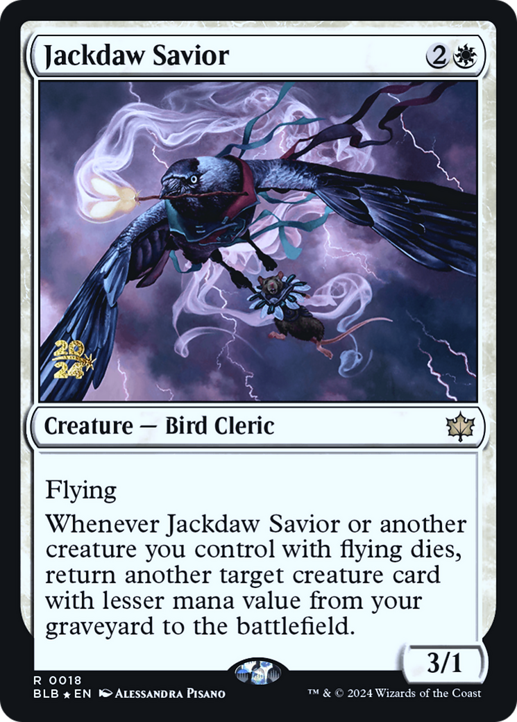 Jackdaw Savior (PRE-018) - Bloomburrow Promos Foil