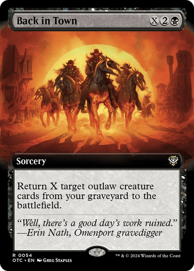 Back in Town (Extended Art) (OTC-054) - Outlaws of Thunder Junction Commander: (Extended Art)