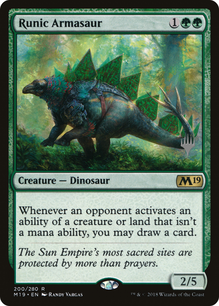Runic Armasaur (PPIKO-200) - Core Set 2019 Promos Foil