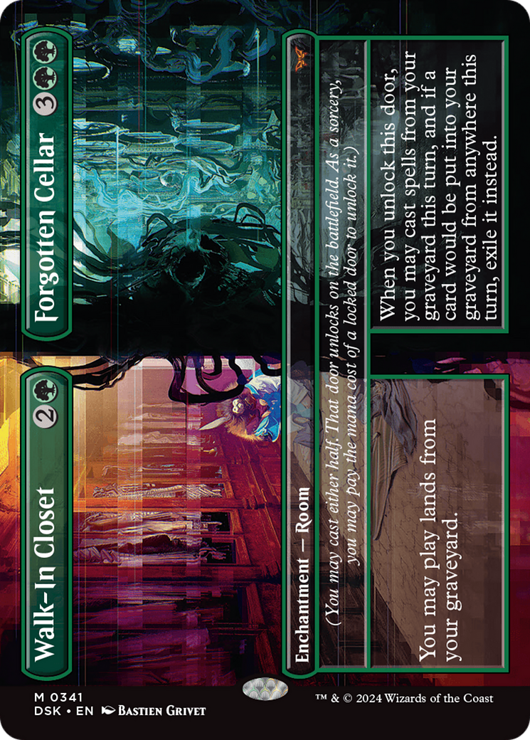 Walk-In Closet // Forgotten Cellar (Borderless) (DSK-341) - Duskmourn: House of Horror (Borderless) Foil