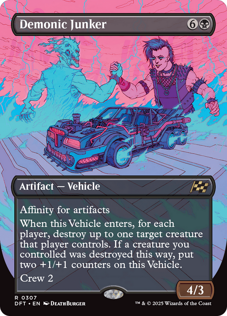 Demonic Junker (Borderless) (DFT-307) - Aetherdrift (Borderless) Foil
