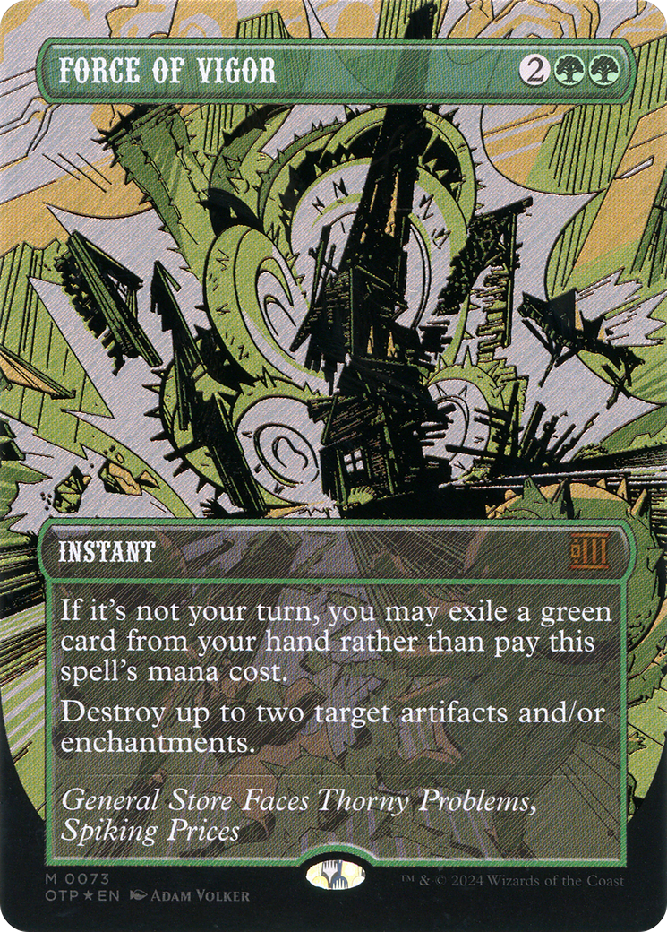 Force of Vigor (Textured Foil) (OTP-073) - Breaking News (Borderless) Foil