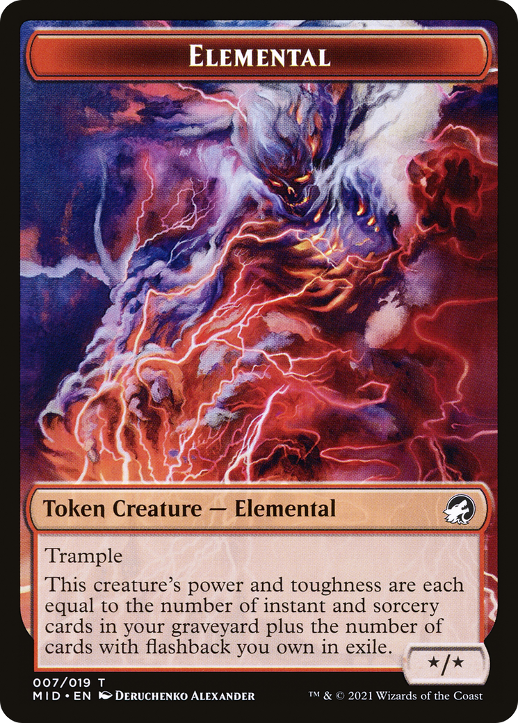 Elemental (TMID-007) - Innistrad: Midnight Hunt Tokens Foil