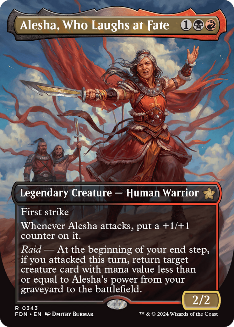 Alesha, Who Laughs at Fate (Borderless) (FDN-343) - Foundations (Borderless) Foil