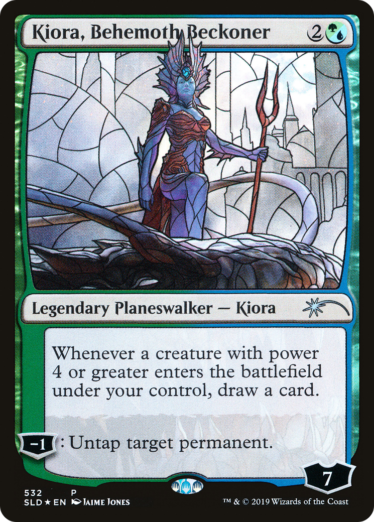 Kiora, Behemoth Beckoner (Stained Glass) (SLD-532) - Secret Lair Drop Foil