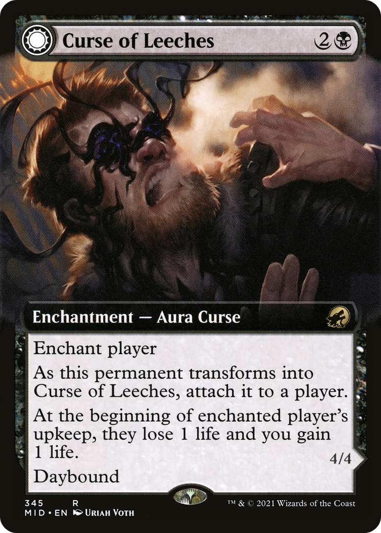 Curse of Leeches (Extended Art) (MID-345) - Innistrad: Midnight Hunt: (Extended Art, Double Faced Transform)