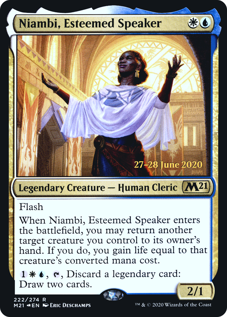 Niambi, Esteemed Speaker (PRE-222) - Core Set 2021 Promos Foil
