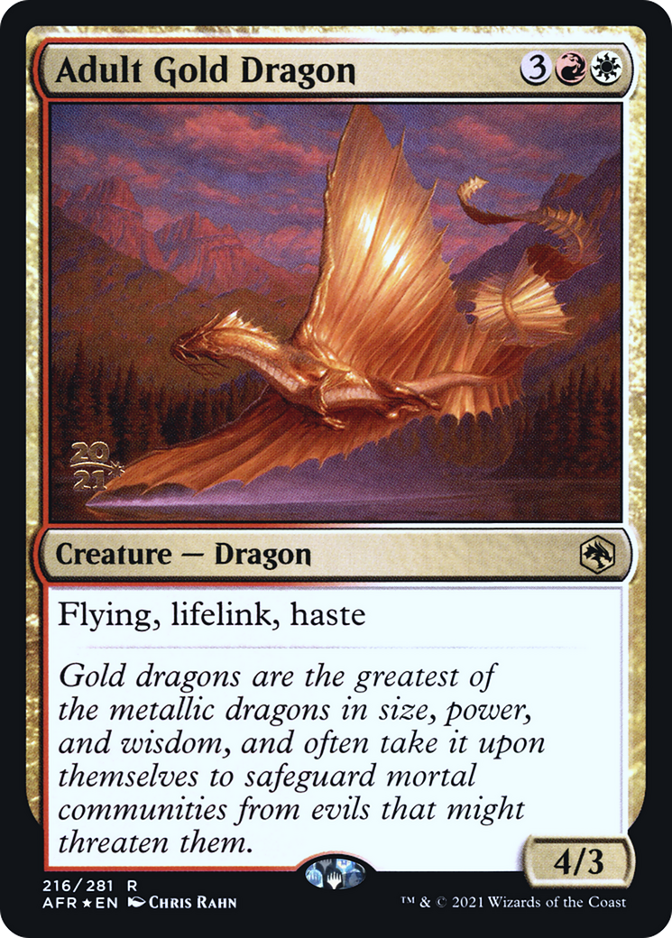 Adult Gold Dragon (PRE-216) - Adventures in the Forgotten Realms Promos Foil