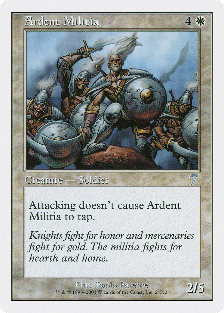 Ardent Militia (7ED-002) - 7th Edition Foil