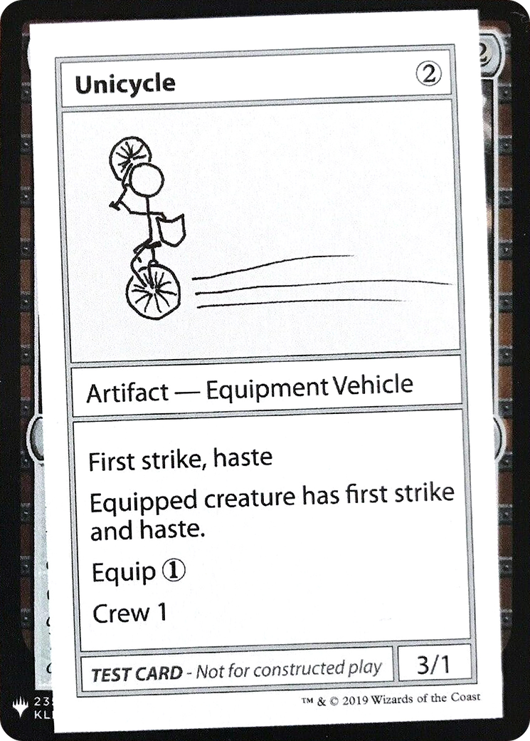 Unicycle (CMB1-) - Mystery Booster Playtest Cards 2019