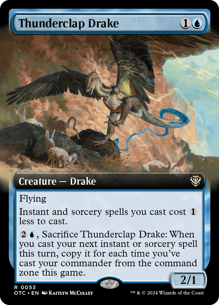 Thunderclap Drake (Extended Art) (OTC-053) - Outlaws of Thunder Junction Commander: (Extended Art)