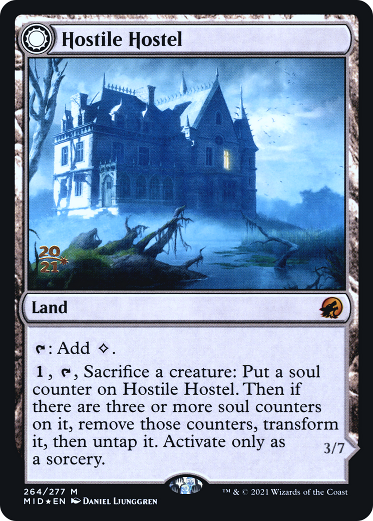 Hostile Hostel (PRE-264) - Innistrad: Midnight Hunt Promos: (Double Faced Transform) Foil