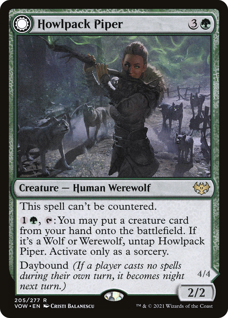 Howlpack Piper (VOW-205) - Innistrad: Crimson Vow: (Double Faced Transform) Foil