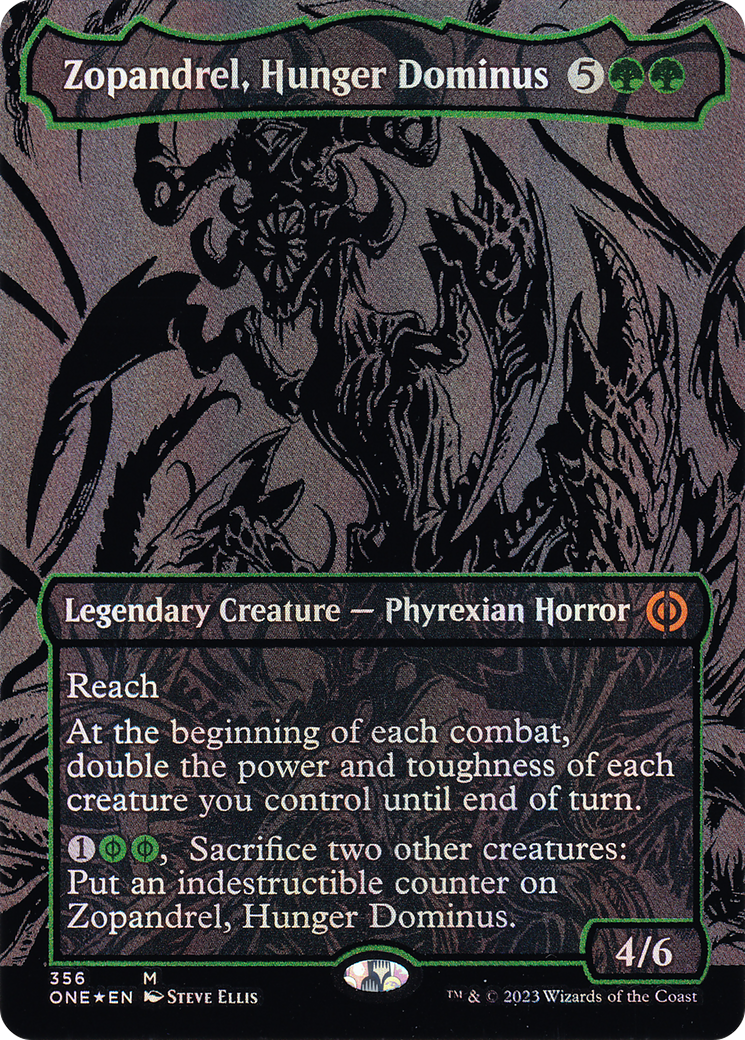Zopandrel, Hunger Dominus (Oil Slick Raised Foil) (ONE-356) - Phyrexia: All Will Be One (Borderless) Foil