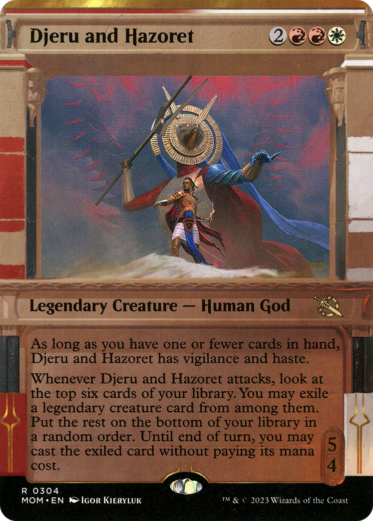 Djeru and Hazoret (Showcase) (MOM-304) - March of the Machine: (Showcase) (Borderless) Foil