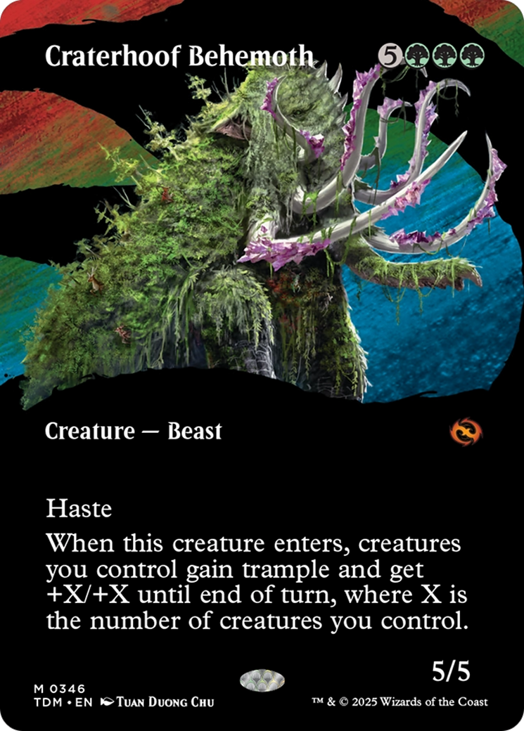 Craterhoof Behemoth (Borderless) (TDM-346) - Tarkir: Dragonstorm: (Showcase) (Borderless)