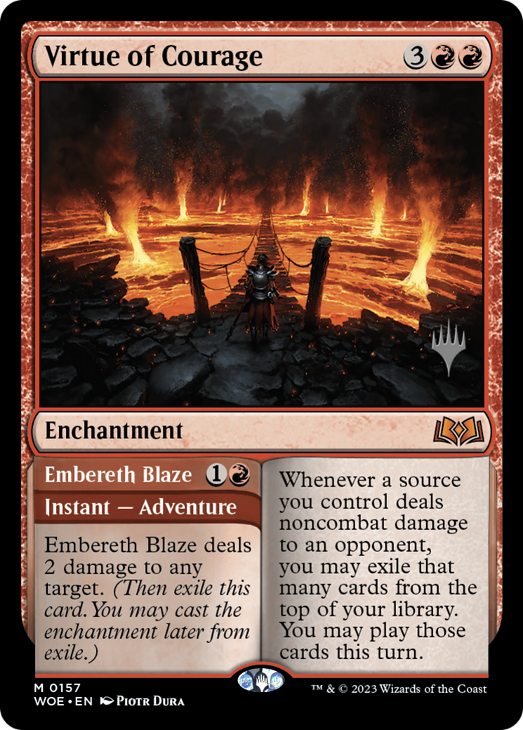 Virtue of Courage (PPWOE-157) - Wilds of Eldraine Promos Foil